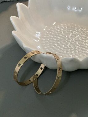 Gold Star Hoop Earrings